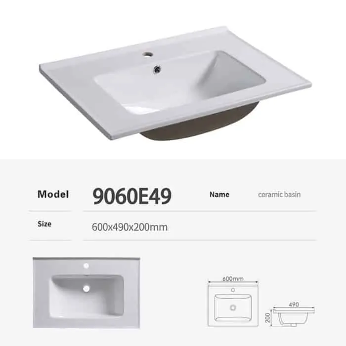 490mm Depth Vanity Unit Basins 90E49 - Bild 3