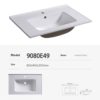 490mm Depth Vanity Unit Basins 90E49 - Image 5