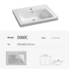 Medium Edge Practical Ceramic Cabinet Basin 50C - Image 3
