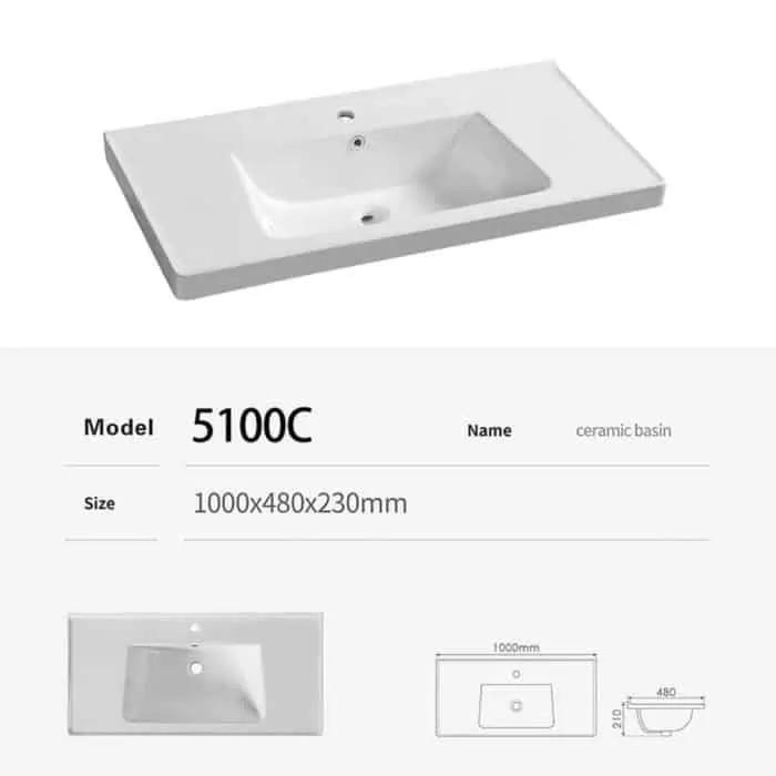 Medium Edge Practical Ceramic Cabinet Basin 50C - Image 4