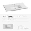 Square Bowl Shape Medium Edge Countertop Basins 40G