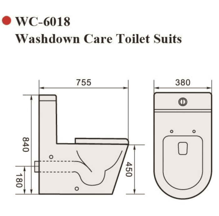 Oceania Standard Big Round Toilet Suites Rimless - صورة 5