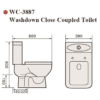 Two Pieces Washdown Toilet With Lid Watermark Approved - Image 2