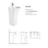 Modern Freestanding Square Pedestal Sink in High Glossy White - Image 2