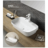 Semi-Recessed Washbasin in Bathroom with Faucet Hole