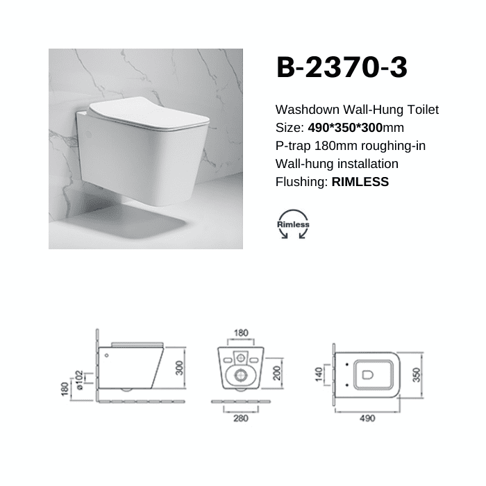 Square Ceramic Washdown Wall Mounted Toilet Professional Sanitary Ware Manufacturer From China Sunrex - Wall Mounted Toilet Width