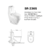 Washdown Vitreous China One Piece Toilet P Trap - Image 2
